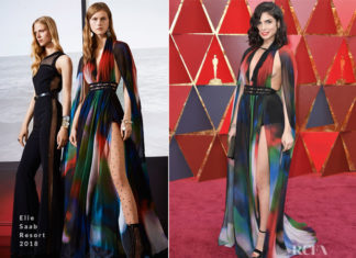 اناقة ورقي بتصاميم ايلي صعب على السجادة الحمراء لحفل توزيع جوائز الأوسكار