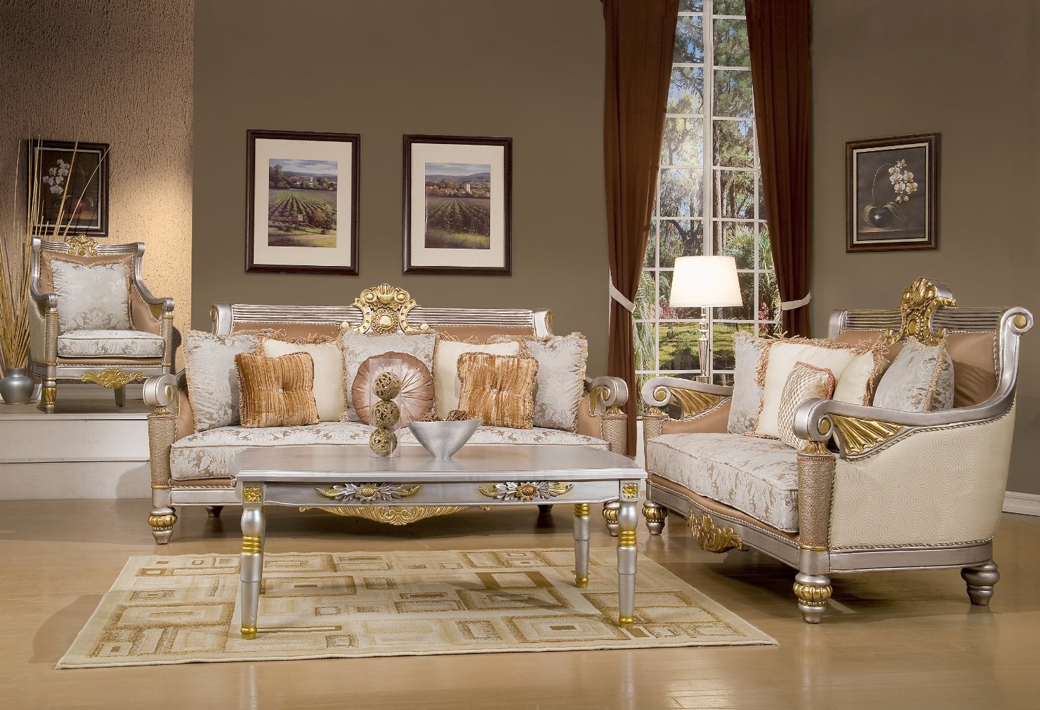 gold traditional living room furniture