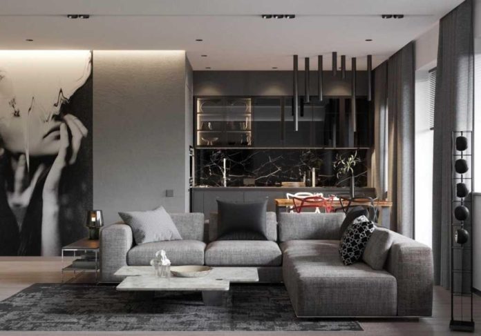 Black-And-Grey-Living-Room-Decorating-Ideas