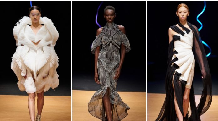 مجموعة Iris van Herpen الراقية: تلاعب بالألوان والأشكال الهندسية