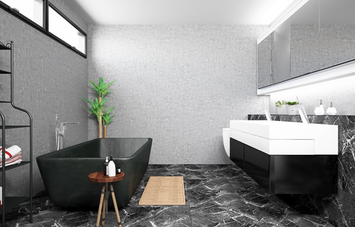 صور ديكورات منازل مودرن في غاية الروعة Monochrome-bathroom