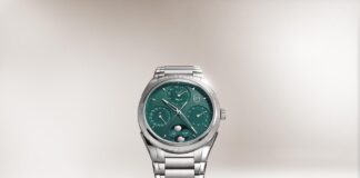 بارميجياني فلورييه تقدّم ساعة توندا بي إف هجري بيربتشوال كالِندِر الجديدة بميناء أخضر